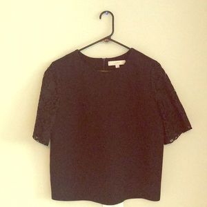Loft black cropped tee